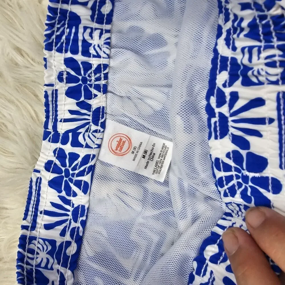 Wonder Nation Cobalt Crush Blue White Printed Boy's Size M(8) Family Swimwear